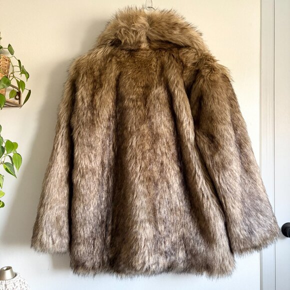 Abercrombie & Fitch Shawl Collar Faux Fur Coat - Picture 6 of 8